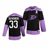 Ducks 33 Jakob Silfverberg Black Purple Hockey Fights Cancer Adidas Jersey Dzhi,baseball caps,new era cap wholesale,wholesale hats